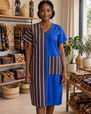 Blue Stripe Pocket Dress