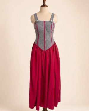 Grey & Wine Party Dress