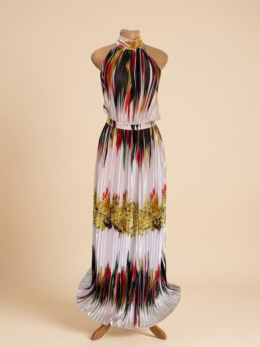 Flame Print Long Dress